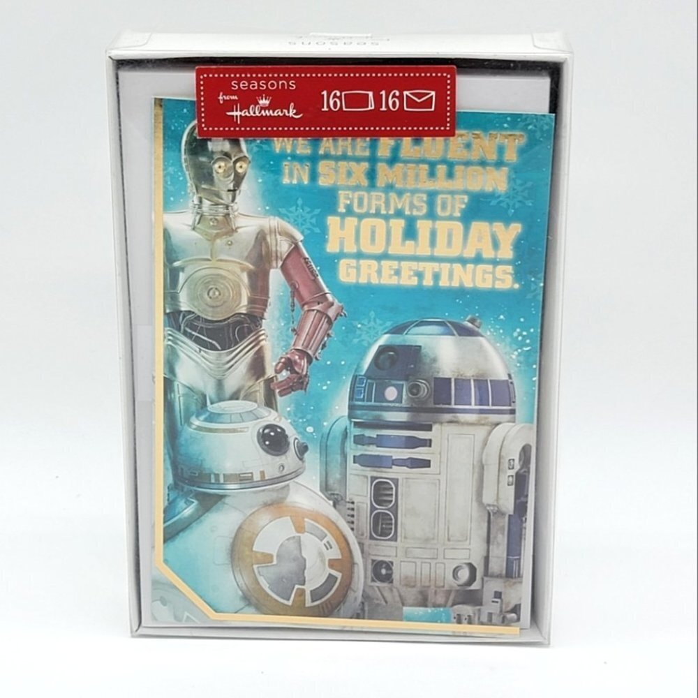 Hallmark Star Wars Christmas Cards 16 C3PO R2D2 Holiday Greetings Box Set